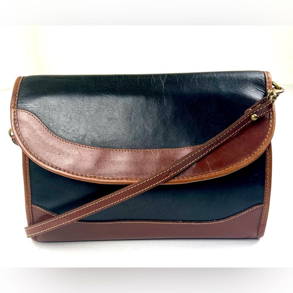 Vintage 90's Brahmin Crossbody/Clutch Leather Bag - Picture 2 of 14